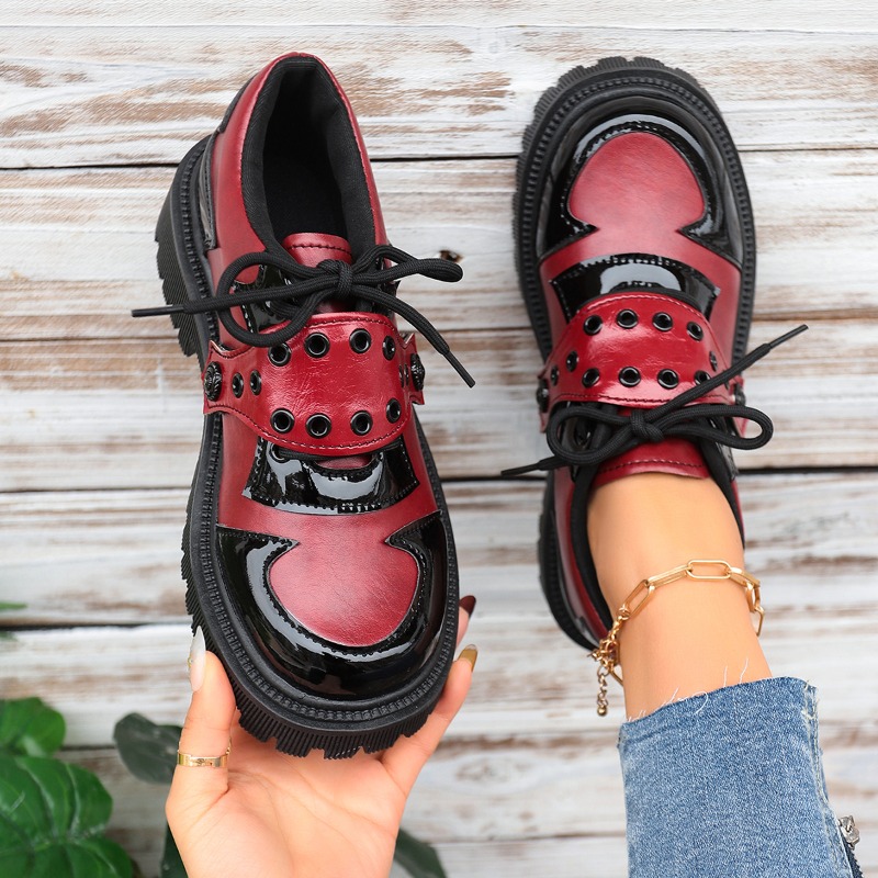 Vintage Fashion Online - 春と秋のカラーブロック女性のヴィンテージ快適なハイヒールの靴女性アンチスリップ軽量ファッションシングルシューズ