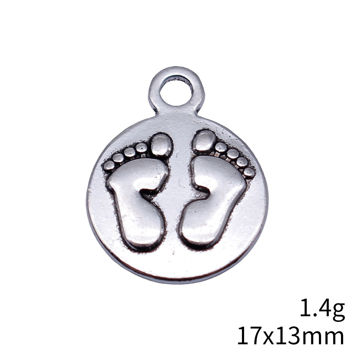 20 個 17x13mm アンティークシルバーカラーフットプ - Vintage Fashion Stores のレビューと価格